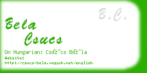 bela csucs business card